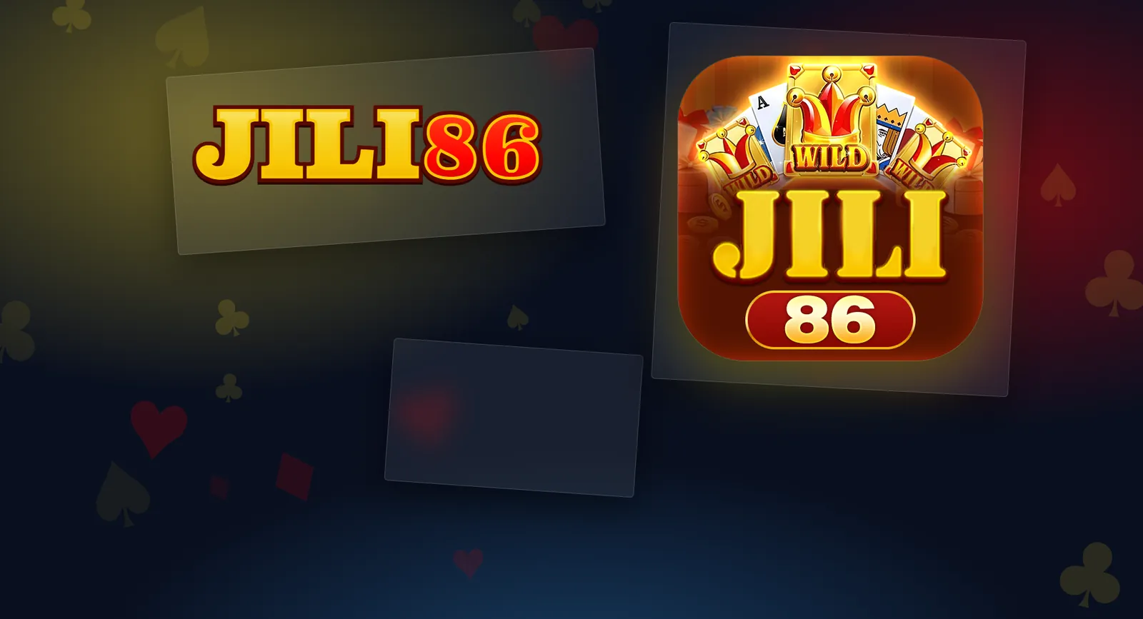 JILI86 wordmark beside the brand’s JILI 86 artwork on a gold and red glass background