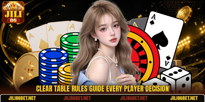Clear table rules guide every player decision Clear table rules guide every player decision