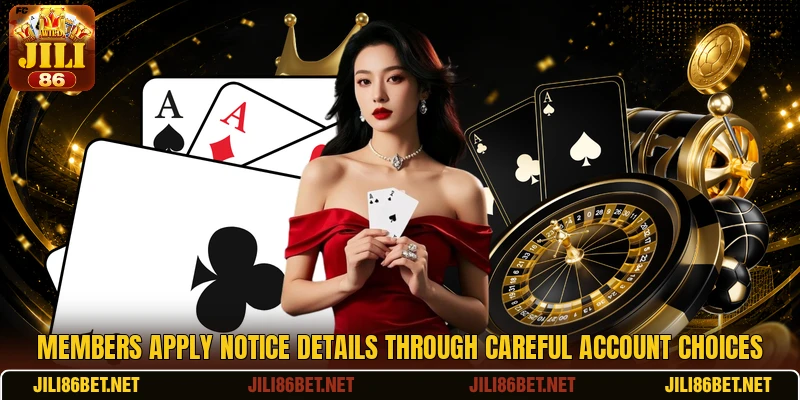 Members apply notice details through careful account choices