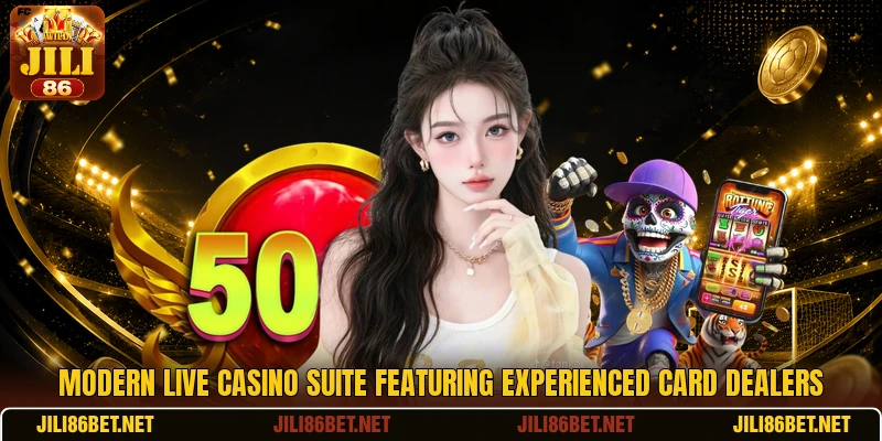 Modern live casino suite featuring experienced card dealers Modern live casino suite featuring experienced card dealers