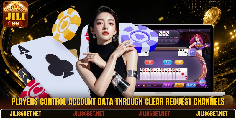 Players control account data through clear request channels Players control account data through clear request channels