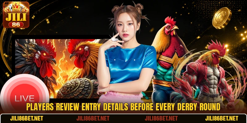 Players review entry details before every derby round