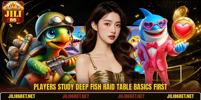 Players study Deep Fish Raid table basics first