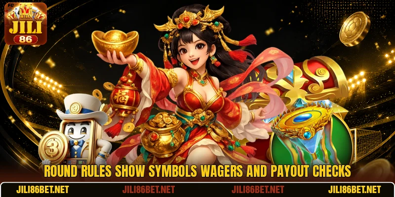 Round rules show symbols wagers and payout checks Round rules show symbols wagers and payout checks
