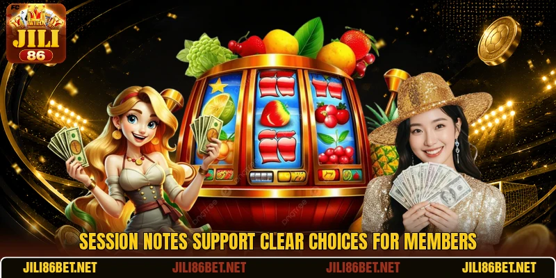 Session notes support clear choices for members Session notes support clear choices for members