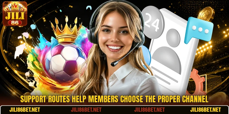 Support routes help members choose the proper channel Support routes help members choose the proper channel