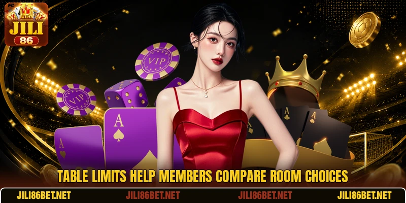 Table limits help members compare room choices